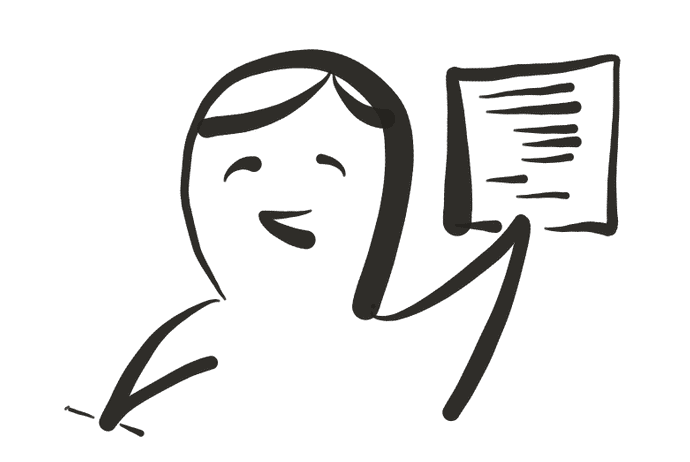 Illustration of character with a list